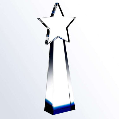 Star Goddess Crystal Blue Trophy | Star Corporate Award - 9.875", 10.875" & 11.875" Decade Awards