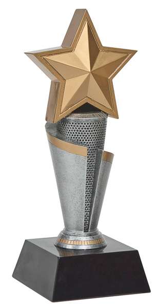Star Gold and Silver Tower Trophy - 11" Decade Awards
