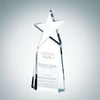 Star Triumphant Crystal Trophy - Clear, Blue or Green | Engraved Star Corporate Award - 9 Inch Tall Decade Awards
