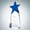 Star Triumphant Crystal Trophy - Clear, Blue or Green | Engraved Star Corporate Award - 9 Inch Tall Decade Awards