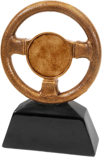 Steering Wheel Trophy | Engraved Racing Award - 7 or 10 Inch Tall Decade Awards