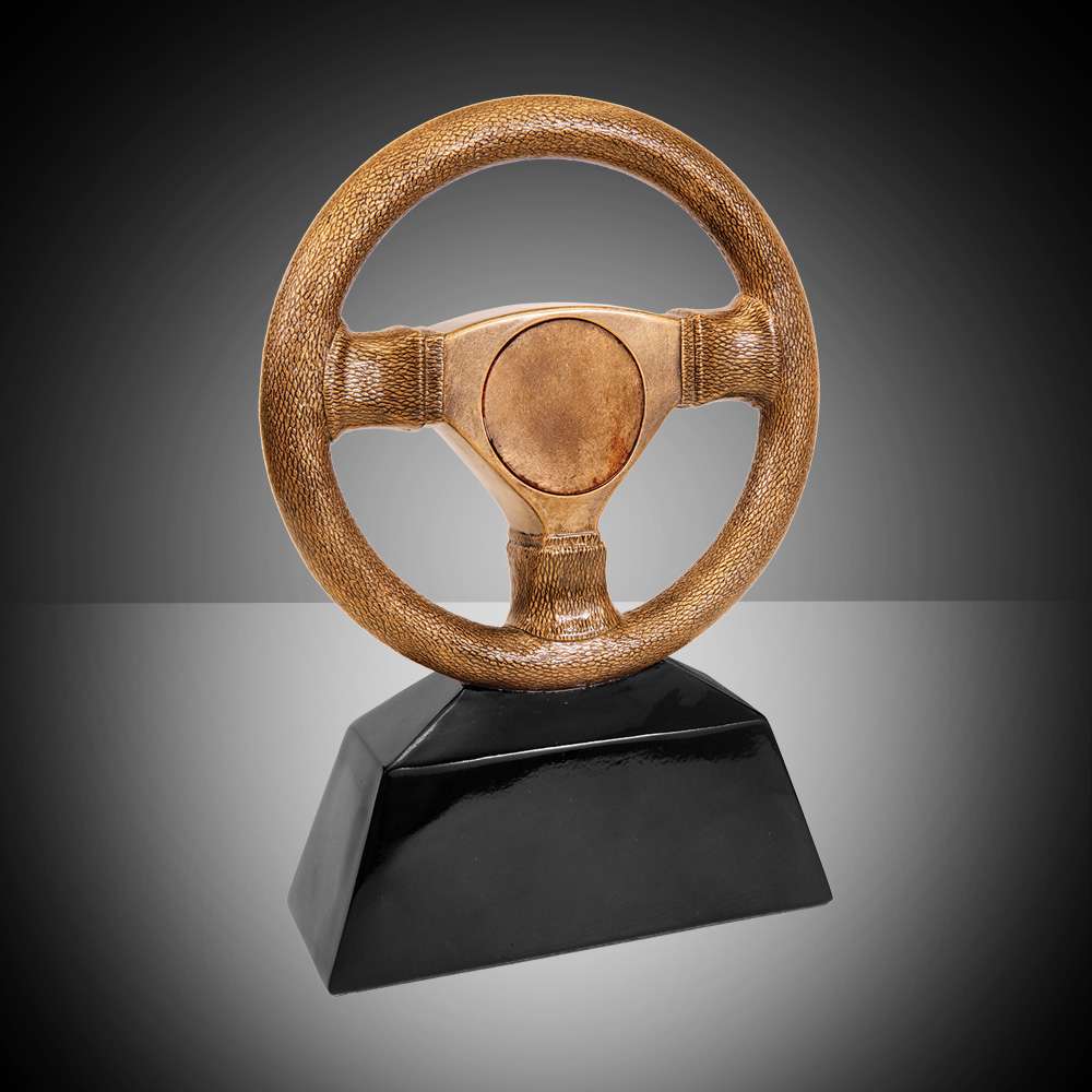 Steering Wheel Trophy | Engraved Racing Award - 7 or 10 Inch Tall Decade Awards