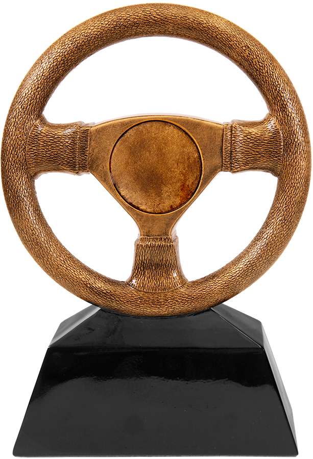 Steering Wheel Trophy | Engraved Racing Award - 7 or 10 Inch Tall Decade Awards