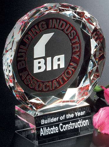 Sundance Crystal Corporate Award | Engraved Crystal Award - 4", 5" or 6" Diameter Decade Awards