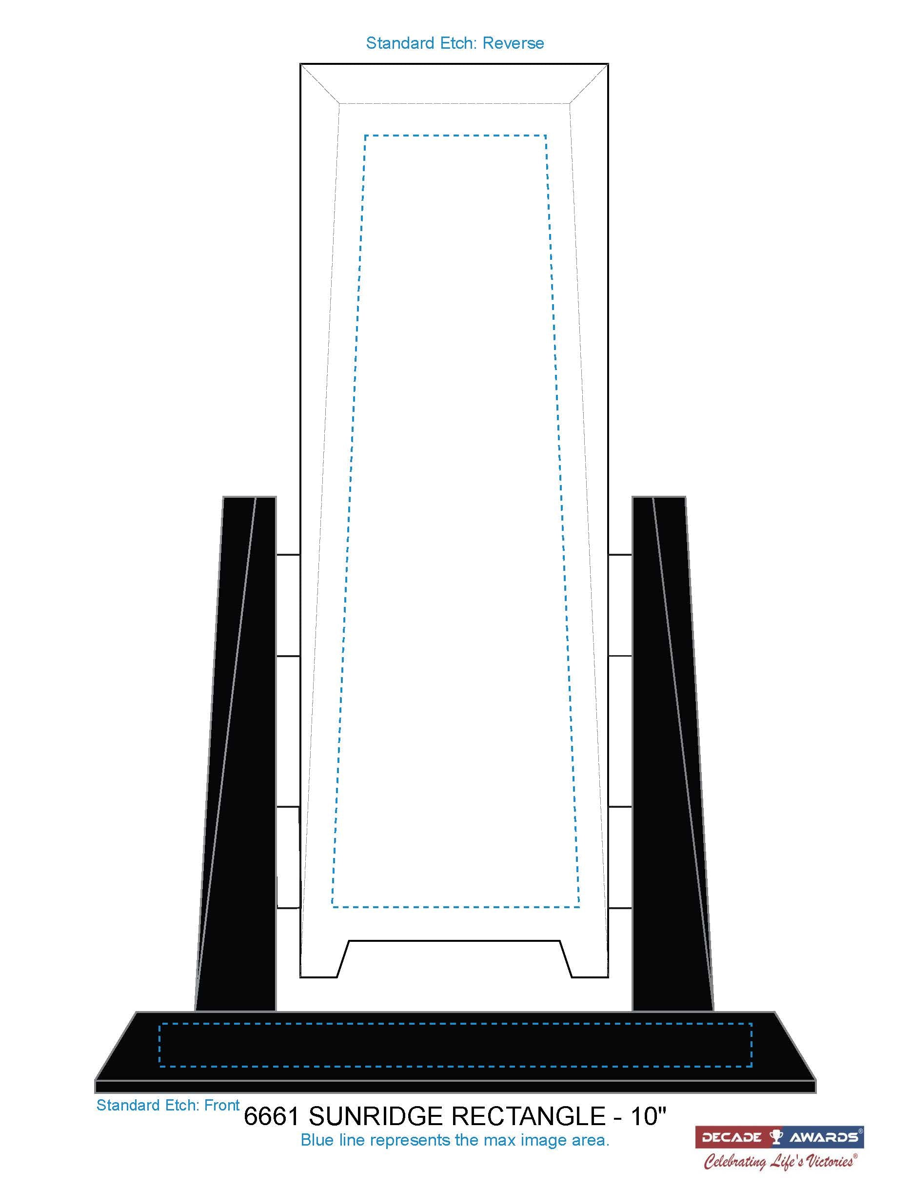 Sunridge Crystal Corporate Award | Engraved Crystal and Black Glass Award - 10" Tall Decade Awards