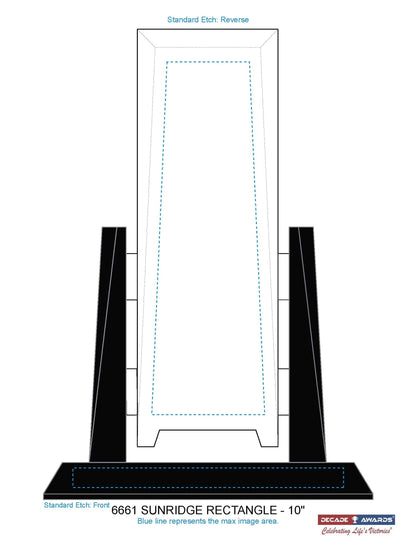 Sunridge Crystal Corporate Award | Engraved Crystal and Black Glass Award - 10" Tall Decade Awards