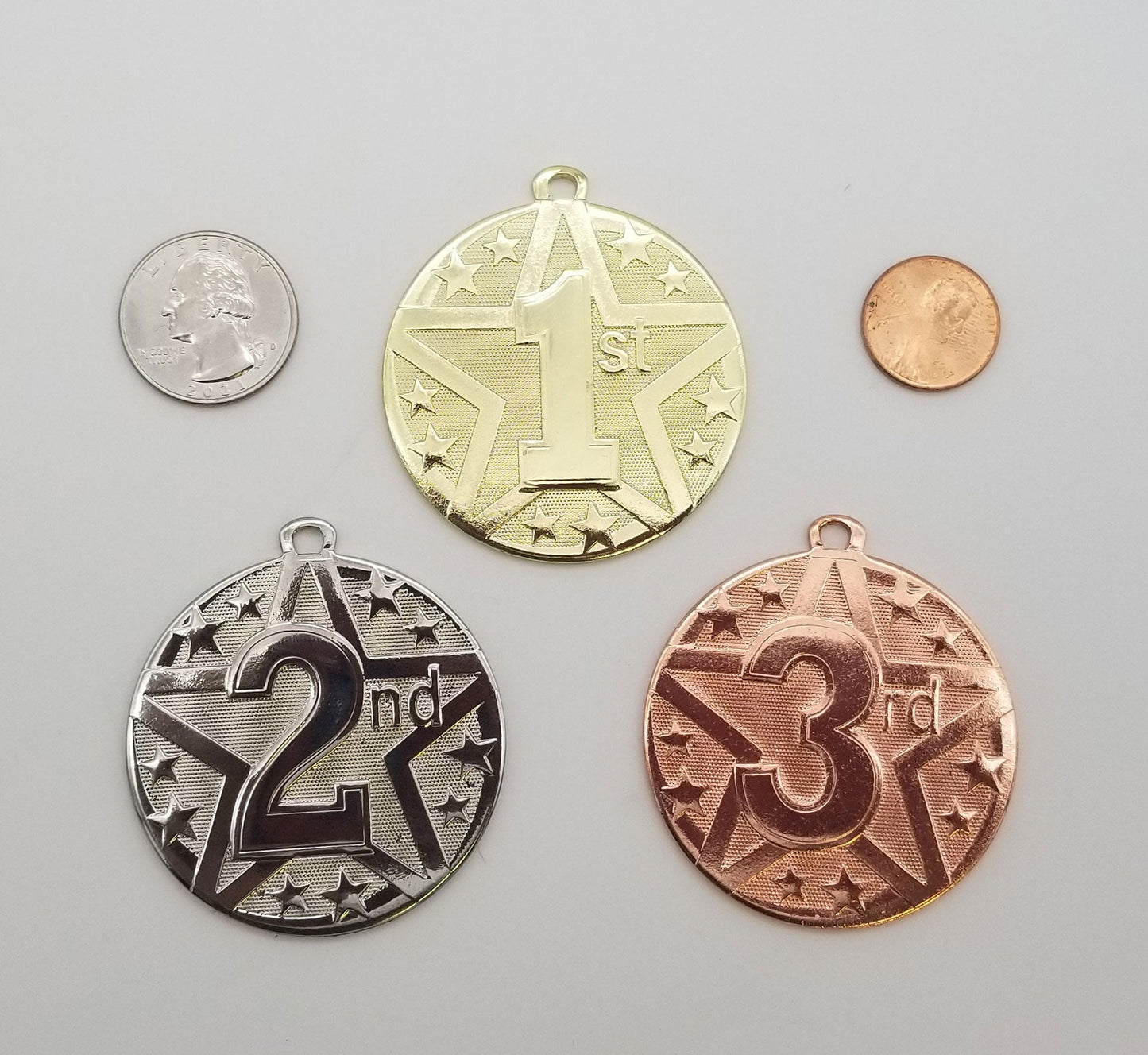 1st, 2nd, 3rd Place Superstar Medal | Engraved Superstar Place Medallion - 2 Inch Wide