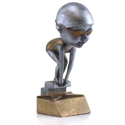 Swimming Bobblehead Trophy - Female / Male | Engraved Swimmer Award - 6 Inch Tall Decade Awards