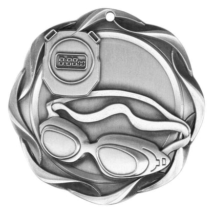 Swimming Fusion Medal- Gold, Silver or Bronze | Engraved Swimming Medallion - 3 Inch Wide Decade Awards