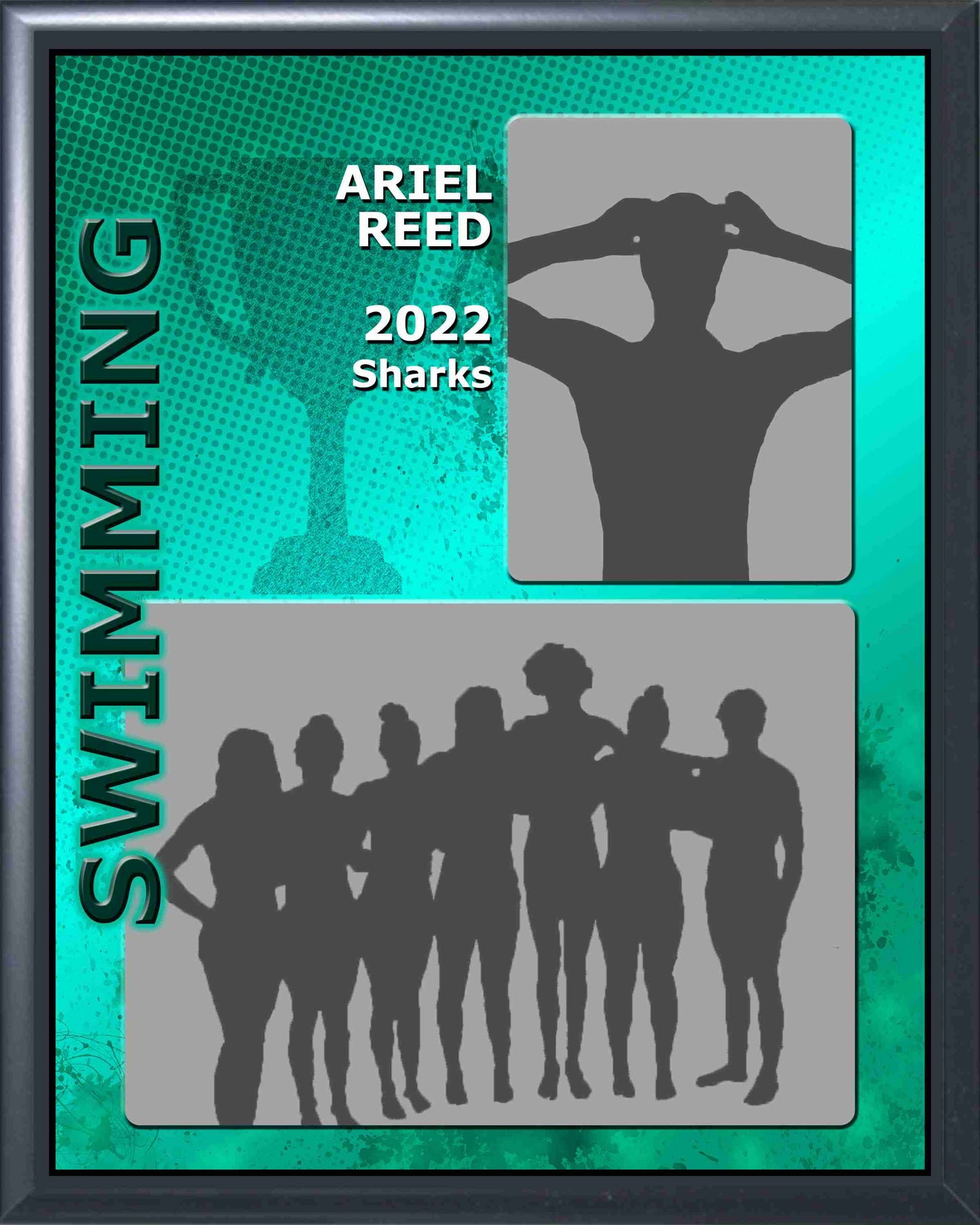 Swimming Memory Mate Plaque - Personalized | Individual & Swimming Team Pictures Plaque - 8" x 10" Decade Awards