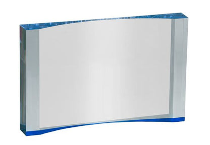 Crescent Acrylic Trophy | Blue or Gold | Personalized Corporate Award | 3.5x5 or 4.5x 7