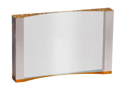 Crescent Acrylic Trophy | Blue or Gold | Personalized Corporate Award | 3.5x5 or 4.5x 7