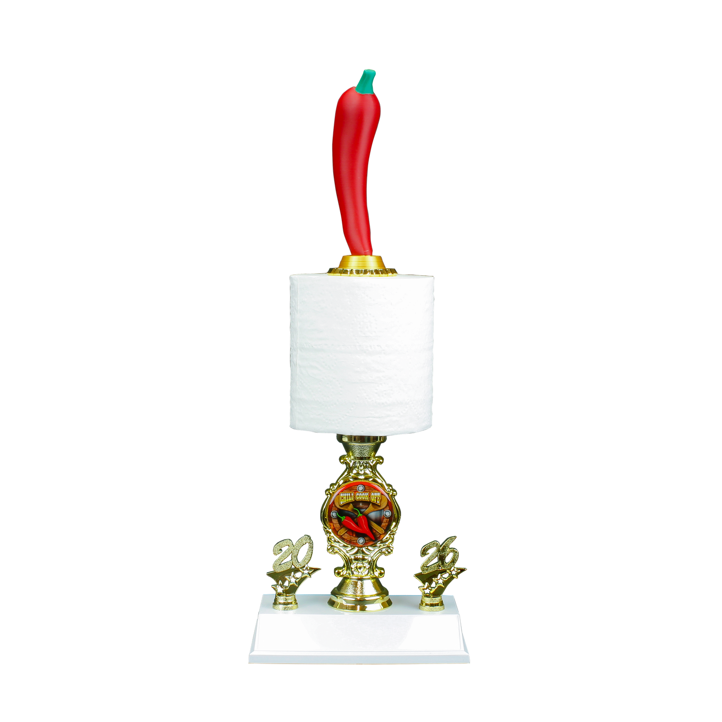 Personalized Chili Toilet Paper Trophy | 3D Chili Cook-Off Award | 17.5 Inches Tall