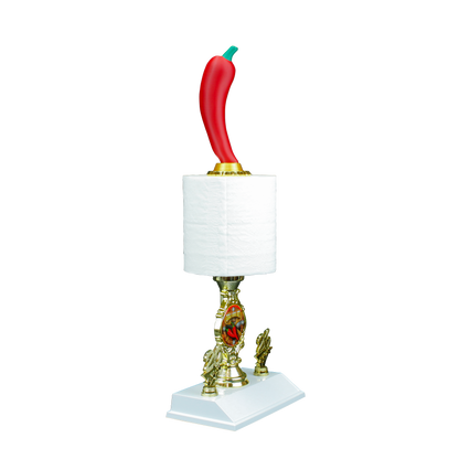 Personalized Chili Toilet Paper Trophy | 3D Chili Cook-Off Award | 17.5 Inches Tall
