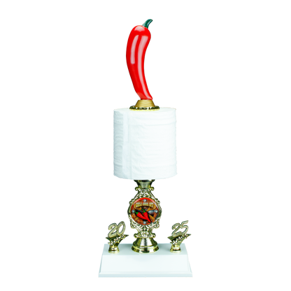 Chili Toilet Paper Trophy | Chili Cook-Off Gag Award | Chili Event Prize | 17.5 Inches Tall