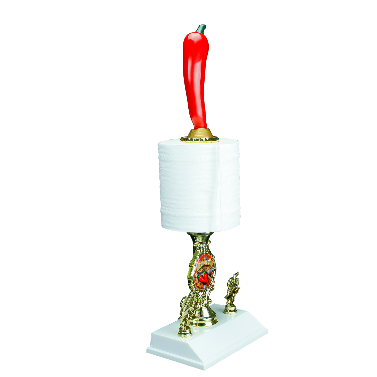 Chili Toilet Paper Trophy | Chili Cook-Off Gag Award | Chili Event Prize | 17.5 Inches Tall