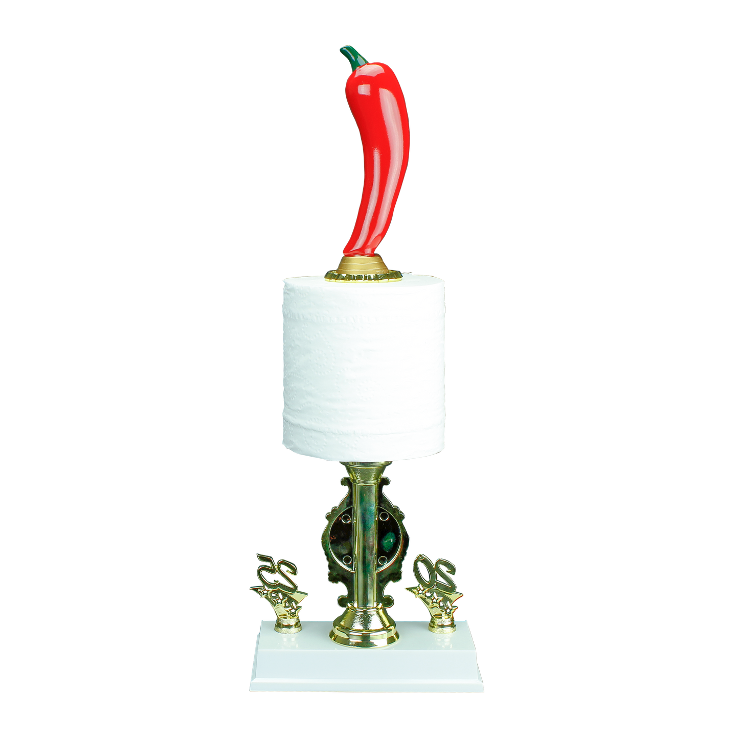 Chili Toilet Paper Trophy | Chili Cook-Off Gag Award | Chili Event Prize | 17.5 Inches Tall