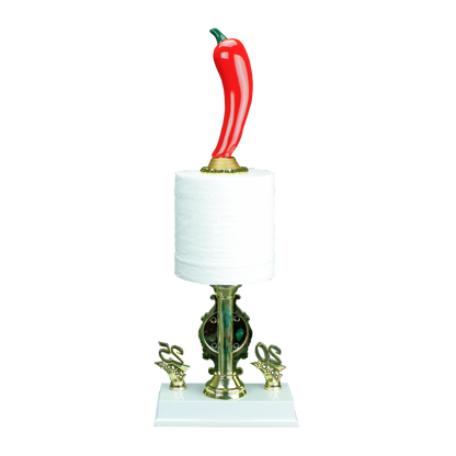 Chili Toilet Paper Trophy | Chili Cook-Off Gag Award | Chili Event Prize | 17.5 Inches Tall