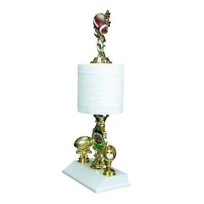 Fantasy Football Toilet Paper Trophy with football topper custom engraved loser award – Decade Awards