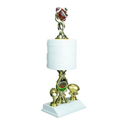 Fantasy Football Toilet Paper Trophy with football topper custom engraved loser award – Decade Awards