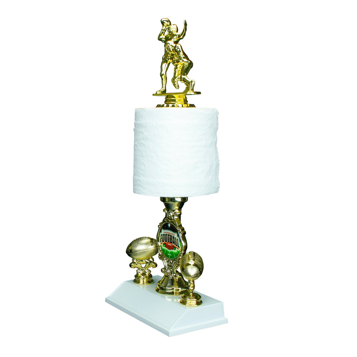 Fantasy Football Toilet Paper Loser Trophy with sacked topper custom engraved last place award – Decade Awards