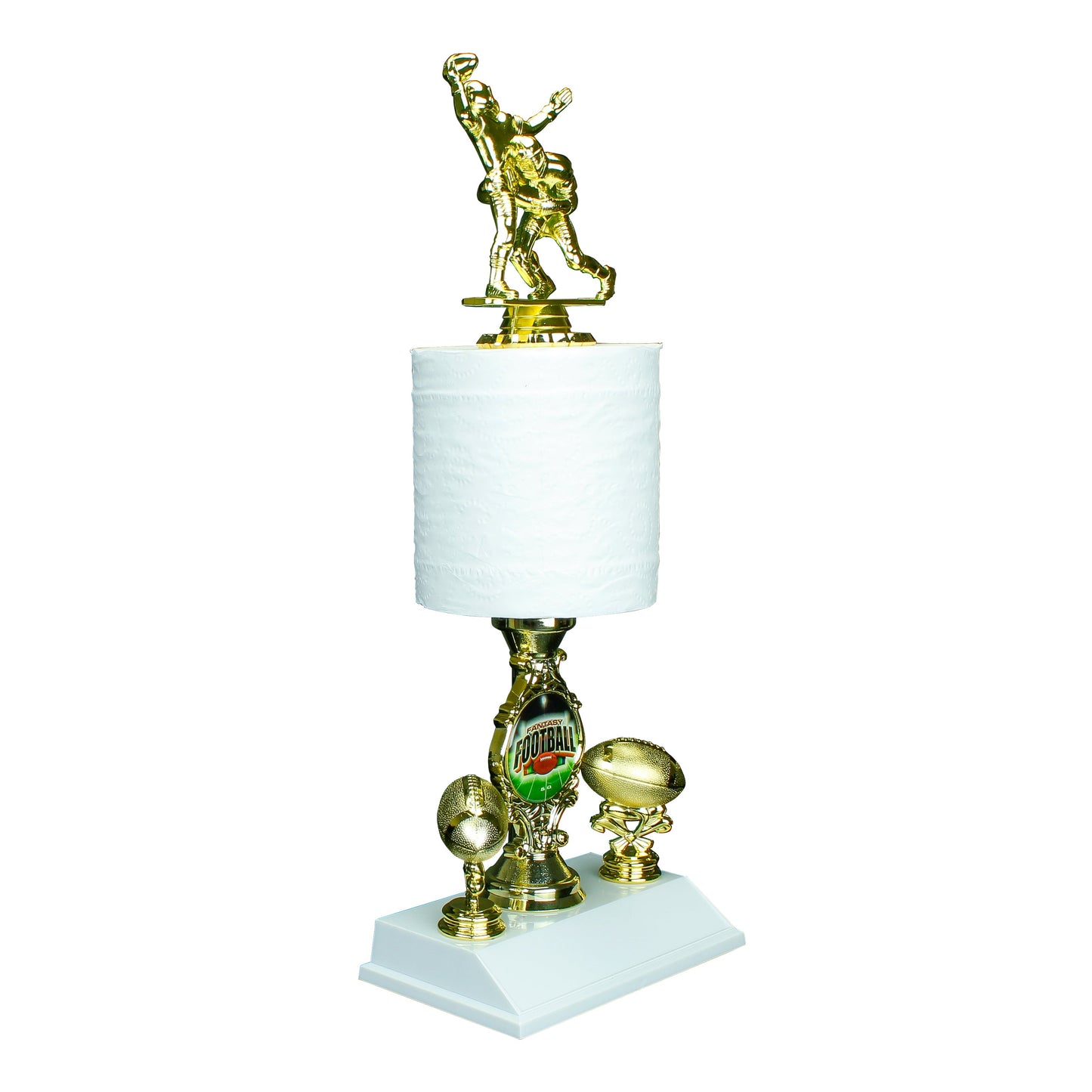 Fantasy Football Toilet Paper Loser Trophy with sacked topper custom engraved last place award – Decade Awards