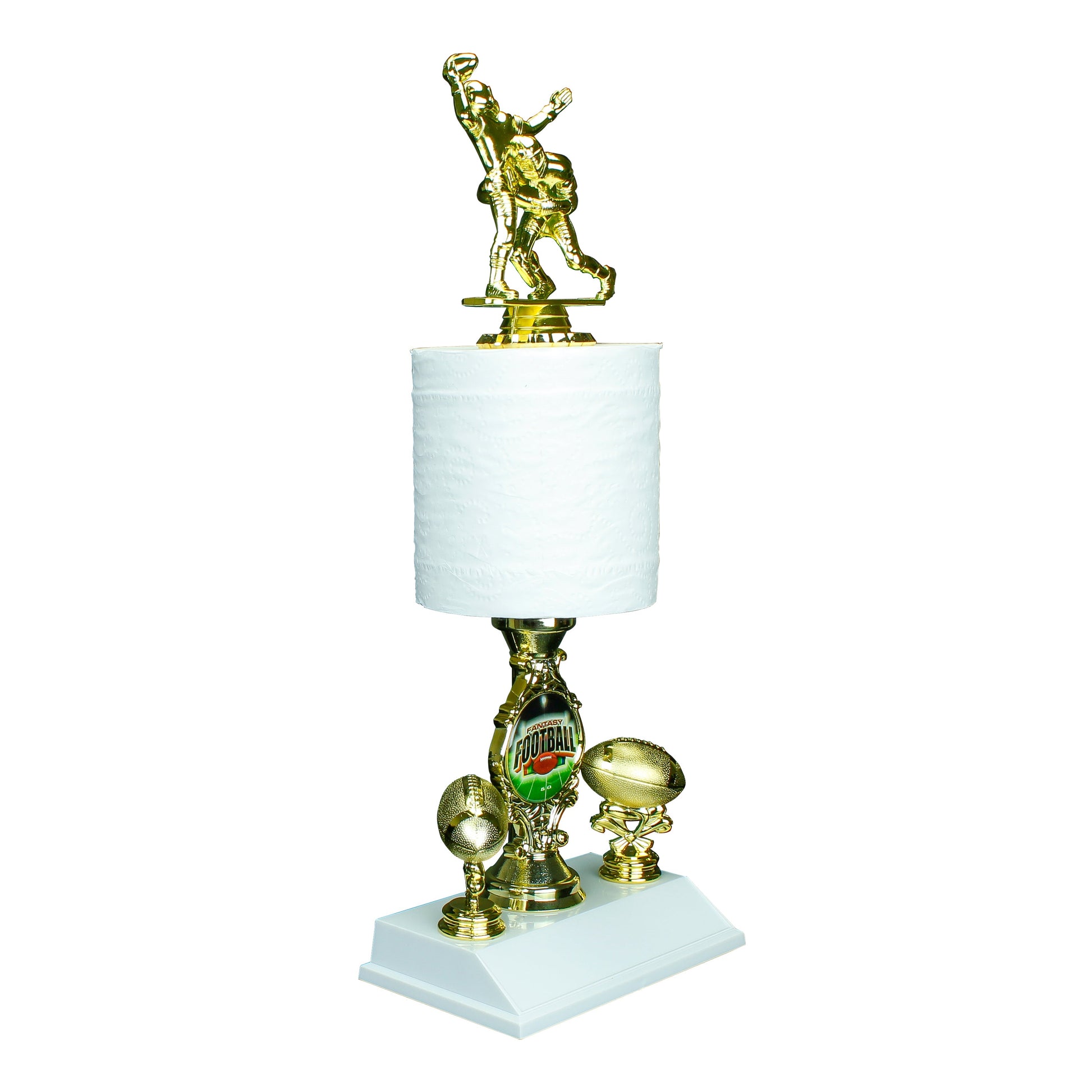Fantasy Football Toilet Paper Loser Trophy with sacked topper custom engraved last place award – Decade Awards
