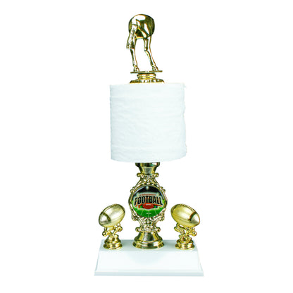 Fantasy Football Loser Trophy with horse rear topper on toilet paper roll gag award – Decade Awards
