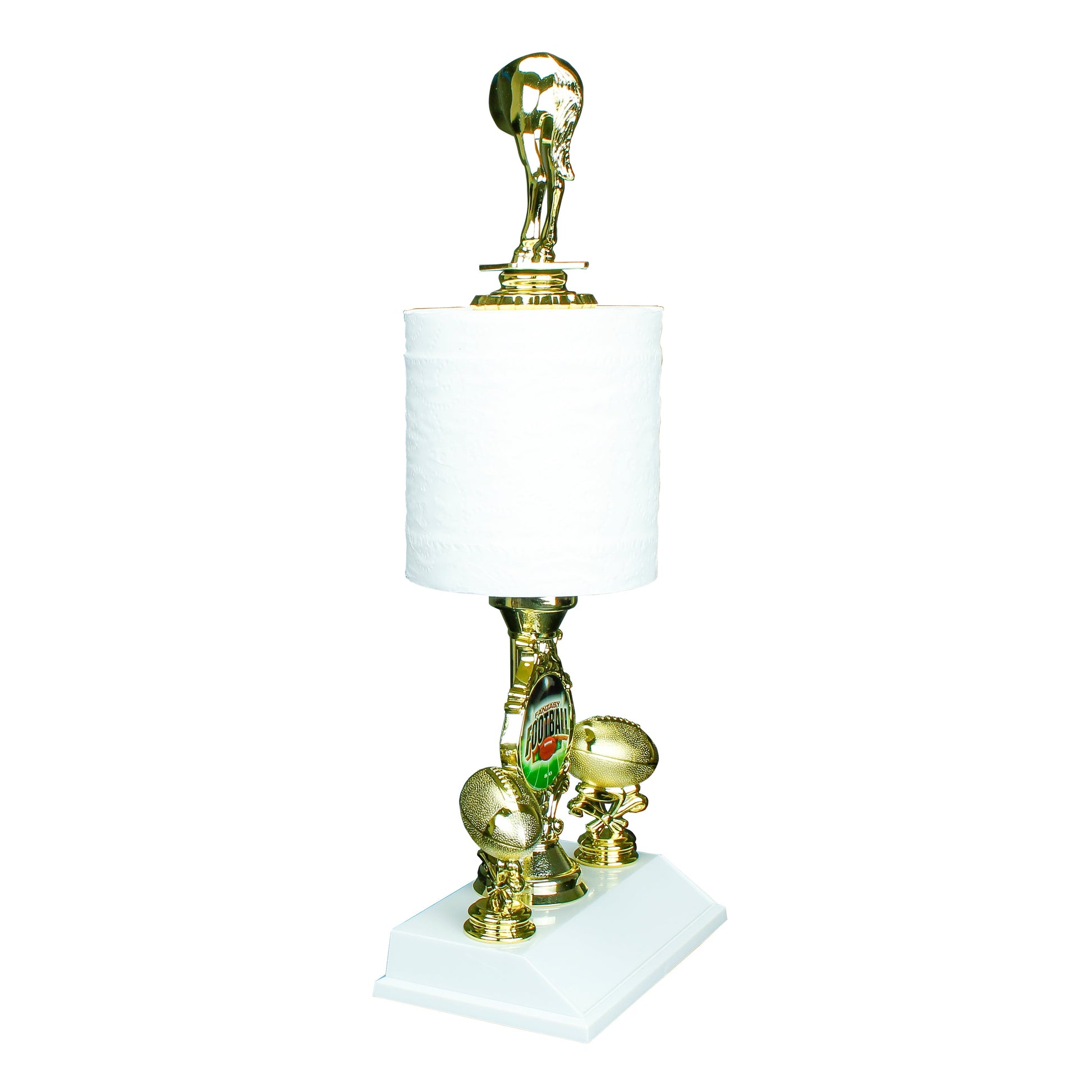 Fantasy Football Loser Trophy with horse rear topper on toilet paper roll gag award – Decade Awards