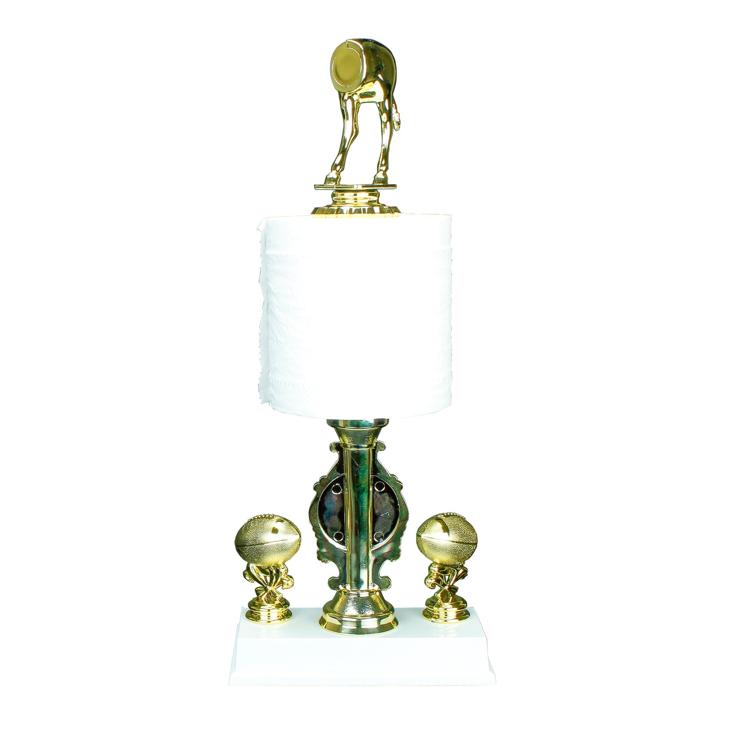 Fantasy Football Loser Trophy with horse rear topper on toilet paper roll gag award – Decade Awards