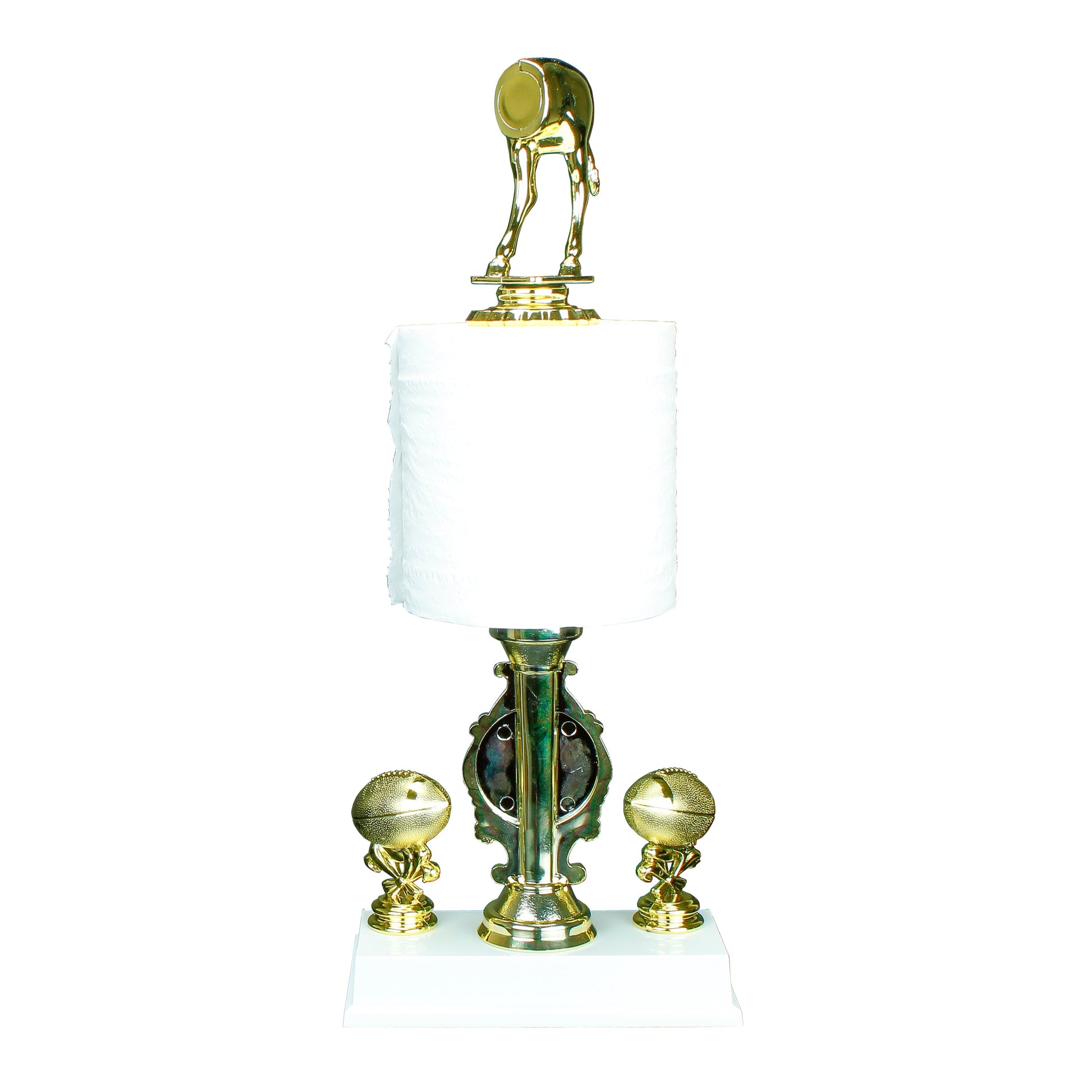 Fantasy Football Loser Trophy with horse rear topper on toilet paper roll gag award – Decade Awards