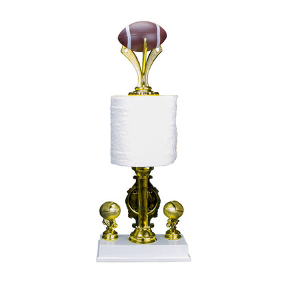 Fantasy Football Last Place Toilet Paper Trophy with football topper custom engraved loser award – Decade Awards