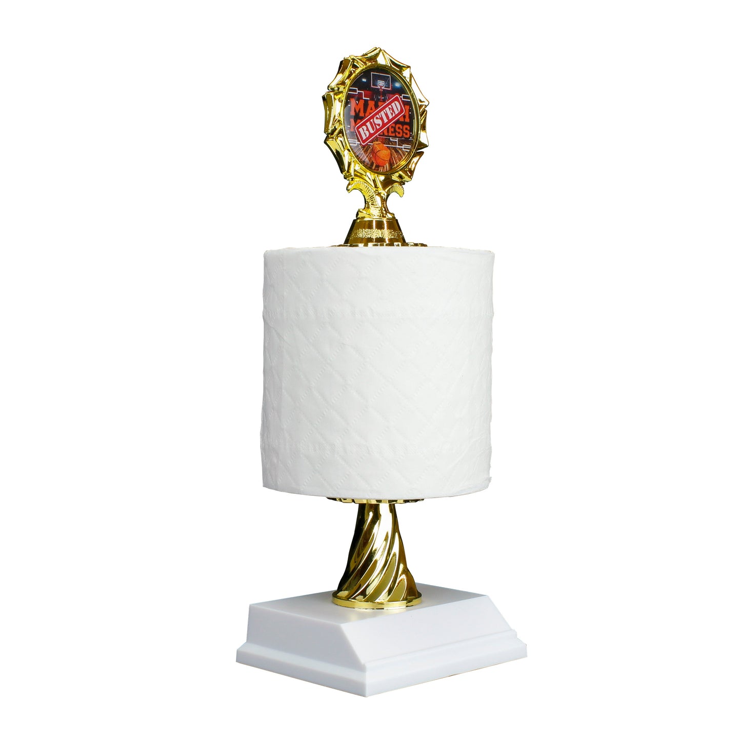 Busted Bracket Trophy with toilet paper roll by Decade Awards