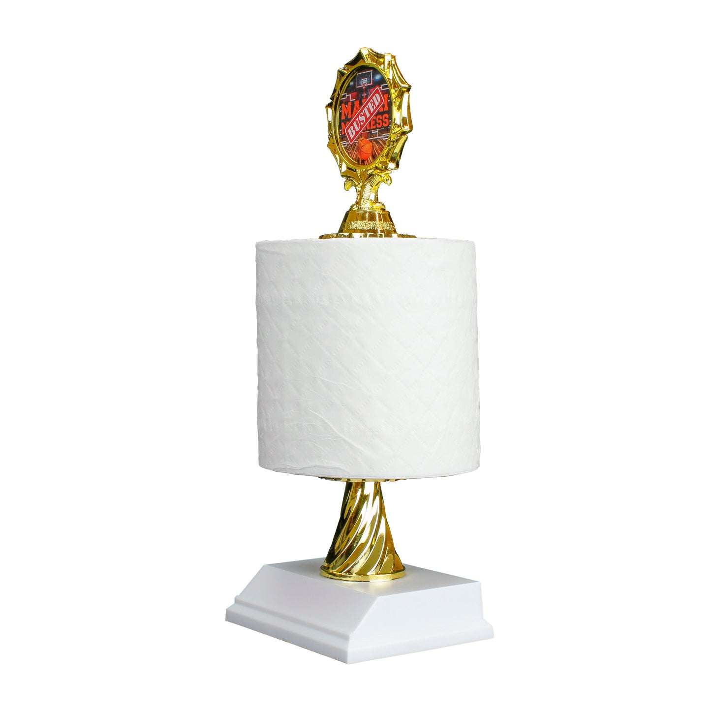 Busted Bracket Trophy with toilet paper roll by Decade Awards
