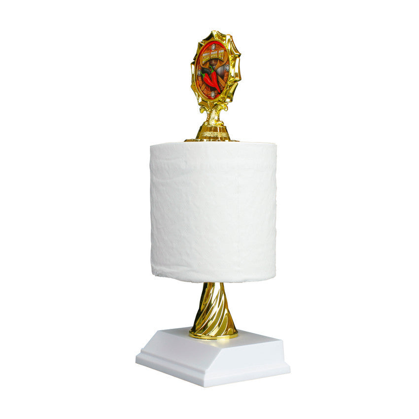 Spiciest Chili Cook Off Award with toilet paper trophy and free custom engraving by Decade Awards
