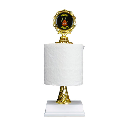 A 12-inch humorous toilet paper award designed for those special Turd Place "winners". Custom engraving available from Decade Awards