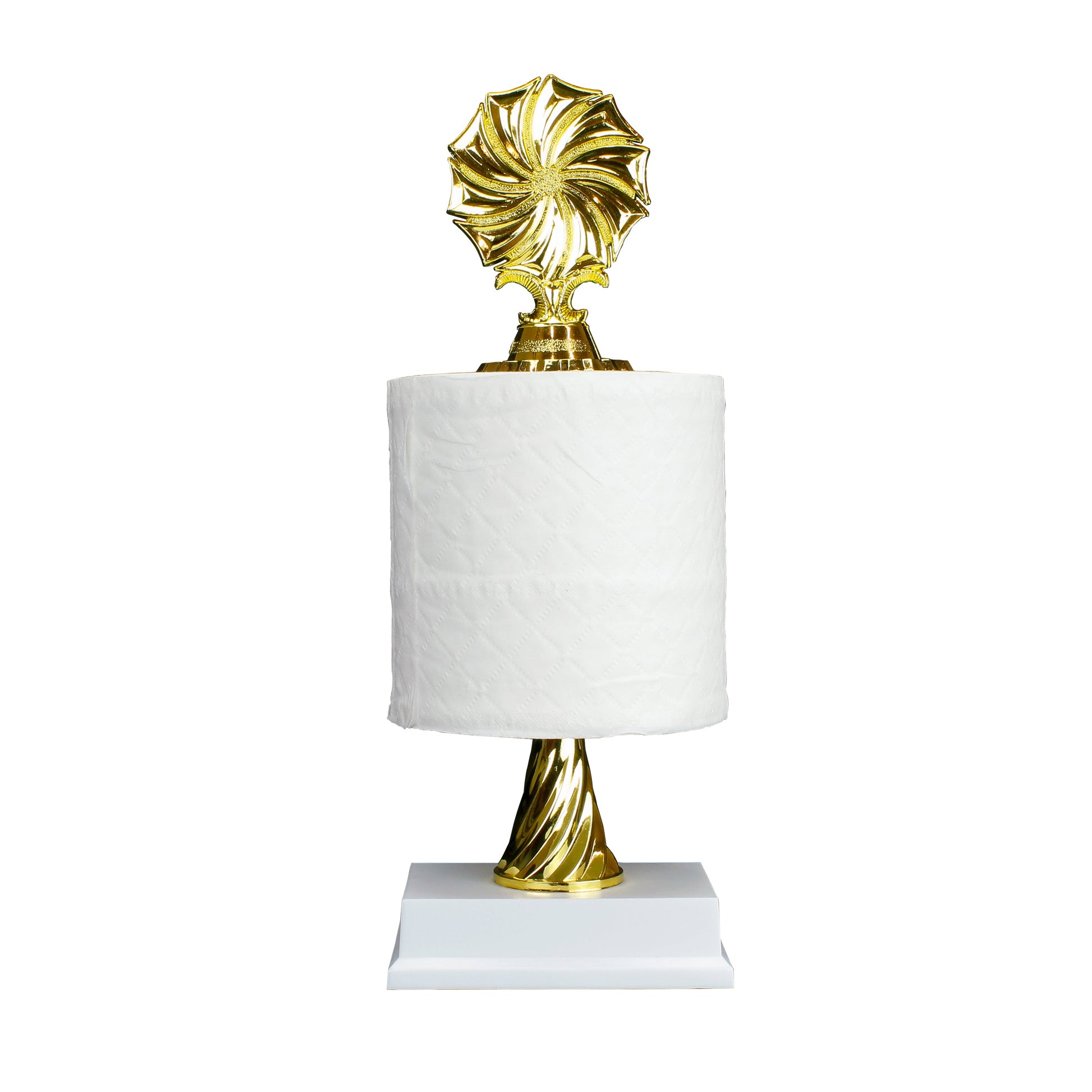 A 12-inch humorous toilet paper award designed for those special Turd Place "winners". Custom engraving available from Decade Awards