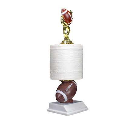 Funny Football Toilet Paper Trophy with custom engraving for last place leagues – 13.75 Inch by Decade Awards