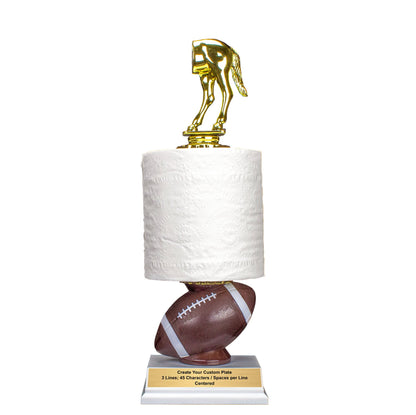 Decade Awards TP Award of Shame featuring a horse’s rear design, real toilet paper roll and free engraving for last-place winners.