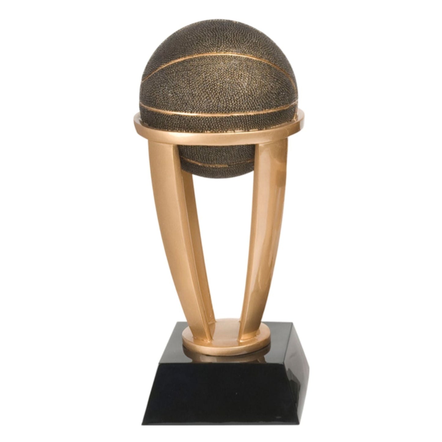 Basketball Gold Tower Trophy | Engraved Basketball Award - 7.5, 10.75 or 13 Inch Tall Decade Awards