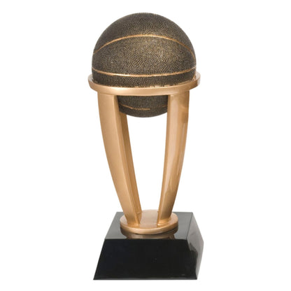 Basketball Gold Tower Trophy | Engraved Basketball Award - 7.5, 10.75 or 13 Inch Tall Decade Awards