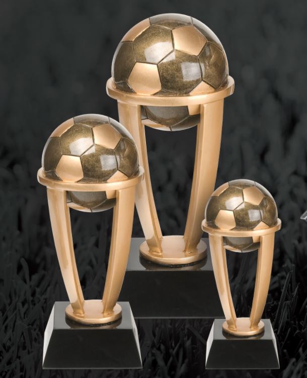 Soccer Gold Tower Trophy | Engraved Soccer Award - 13, 10.75 or 7.5 Inch Tall