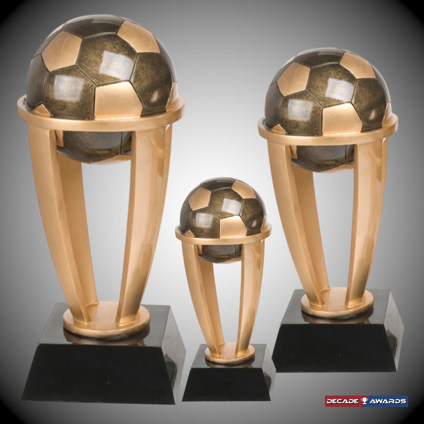 Soccer Gold Tower Trophy | Engraved Soccer Award - 13, 10.75 or 7.5 Inch Tall