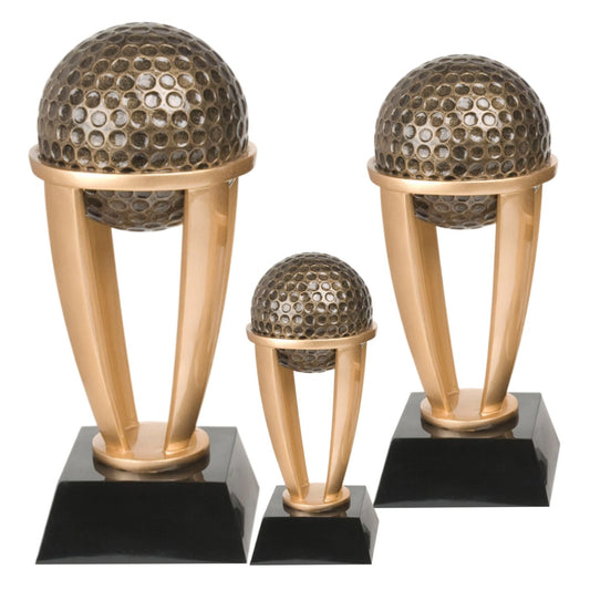 Golf Tower Trophy | Engraved Golf Tournament Award - 7.5, 10.75 or 13 Inch Tall Decade Awards