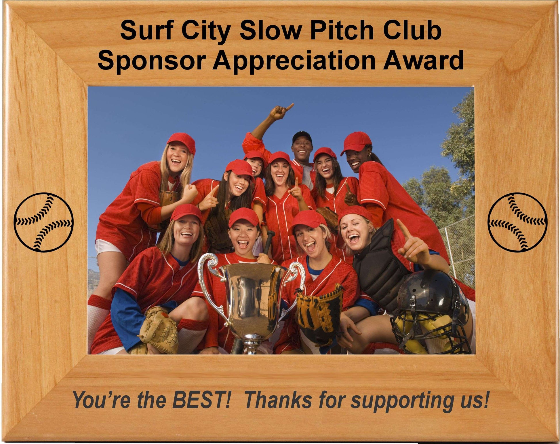 Team Thank you Picture Frame | Sponsor Appreciation Laser Engraved Picture Frame- 3 Sizes Decade Awards