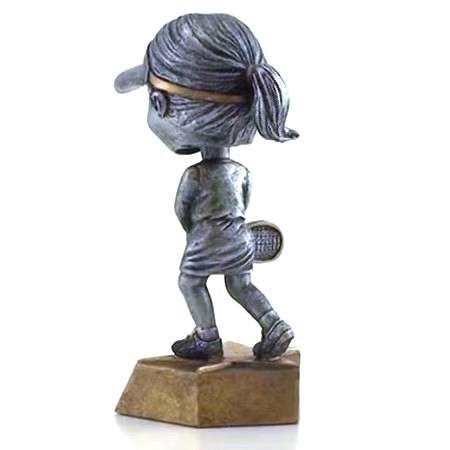 Tennis Bobblehead Trophy - Female / Male | Engraved Tennis Award - 6 Inch Tall Decade Awards