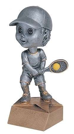 Tennis Bobblehead Trophy - Female / Male | Engraved Tennis Award - 6 Inch Tall Decade Awards