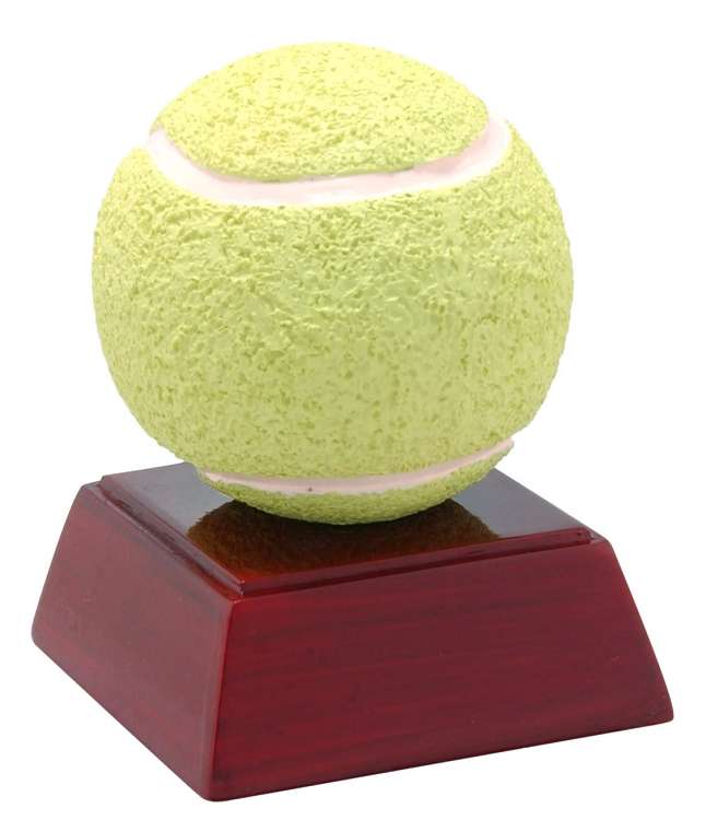 Tennis Color Resin Trophy | Engraved Color Tennis Award - 4 Inch Tall Decade Awards