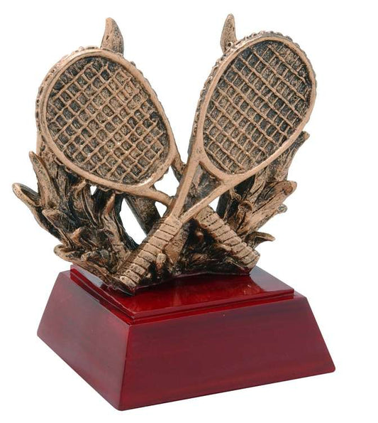 Tennis Sculptured Trophy | Engraved Tennis Award - 4 Inch Tall Decade Awards