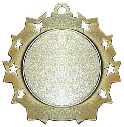 Tennis Ten Star Medal - Gold, Silver or Bronze | Engraved Tennis Racket 10 Star Medallion - 2.25 Inch Wide Decade Awards